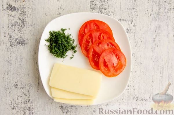 Скумбрия в лаваше, с сыром и помидором