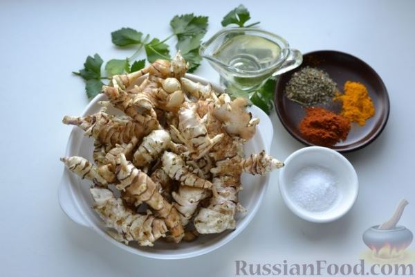 Топинамбур, запечённый с пряностями (в духовке)