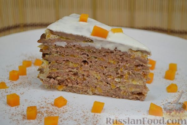 Печеночный торт с тыквой