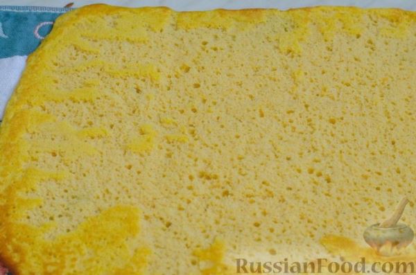 Тыквенный закусочный рулет с мясным фаршем (из биксвитного теста)