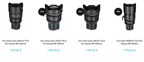 Irix анонсировали четыре кинообъектива для Canon RF