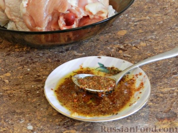 Запечённая курица с тыквой и перцем