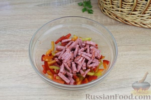 Бутерброды с болгарским перцем и копчёной колбасой
